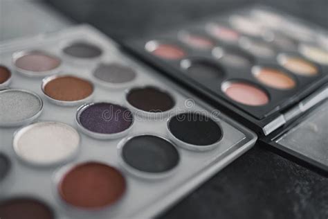 Cosmetics And Beauty Close Up Of Eyeshadow Palette With Neutral Nude Tones And Shallow Depth Of