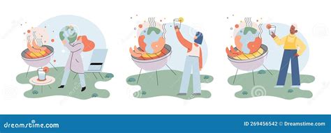 Global Warming High Temperature And Hot Weather Earth Stock Vector Illustration Of Pollution