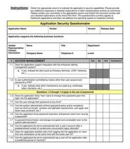 Free Application Security Checklist Templates Pdf Word