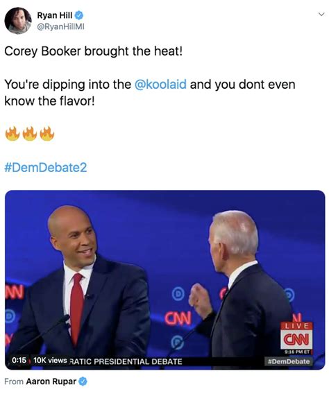 Cory Booker Scores Points For Kool Aid Jab At Joe Biden During Democratic Debate