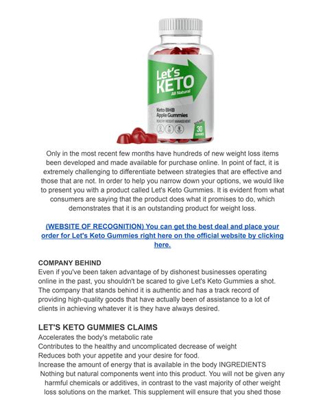 Lets Keto Gummies Review {alert} Scam Side Effects Does It Work By