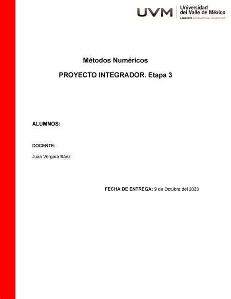 Actividad Proyecto Integrador Etapa Metodos Numericos