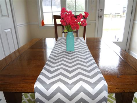 Grey Chevron Table Runner Zig Zag Table Top Runner Wedding Etsy