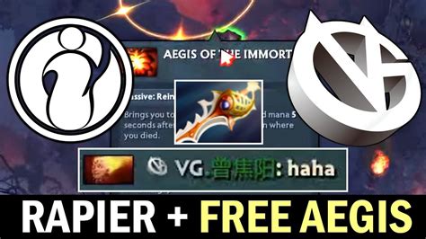 FREE AEGIS Divine Rapier Crazy Game IG Vs VG Game 1 TI10 Main Event