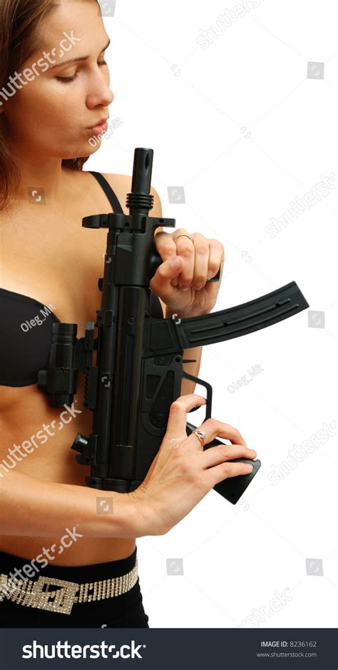 Nude Model Hold Tommygun Stock Photo Shutterstock