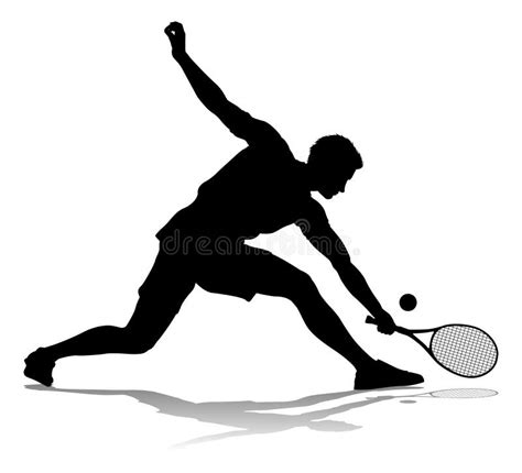 Tennis Silhouette Sport Player Man Stock Vector Illustration Of