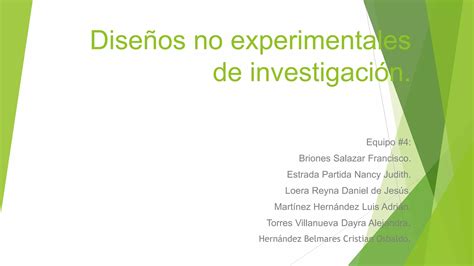 Dise Os No Experimentales De Investigaci N Ppt