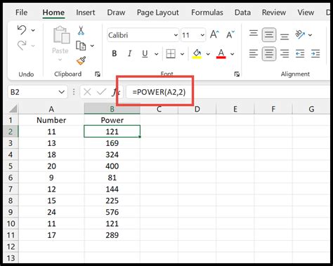 Square A Number In Excel Quick Formula Guide Train Excel Become An Expert In Excel