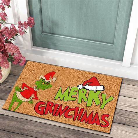 Cyinyin Grinch Christmas Decorations Christmas Doormat Front Door