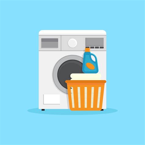 Premium Vector Washing Machine Flat Design Illustration