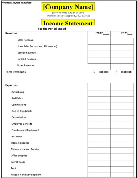 Financial Report Template - Free Report Templates