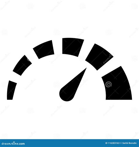 Speedometer Icon Black Color Illustration Flat Style Simple Image Stock