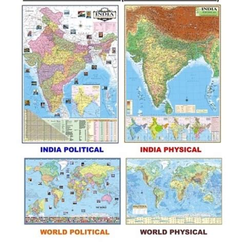 Maps For UPSC Pack Of 4 Maps English Medium