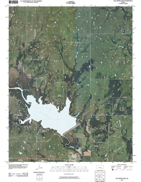 2010 Fall River Lake, KS - Kansas - USGS Topographic Map | Topographic ...