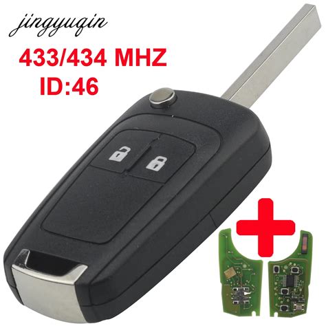 Jingyuqin 2 3 4 Button Uncut Remote Control Flip Key Fob 433MHz ID46