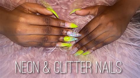 DIY Extra Af NEON GLITTER POLYGEL NAILS MAKARTT POLYGEL Reese