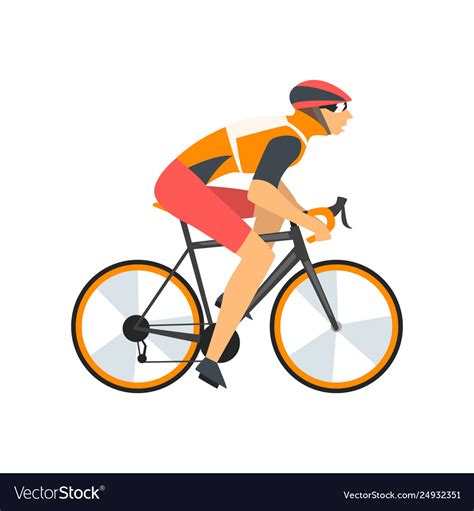 Racing Cyclist Character Male Athlete Riding Bike Vector Image