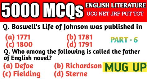 Mcqs Of English Literature Part English Literature Mcqs With Answers