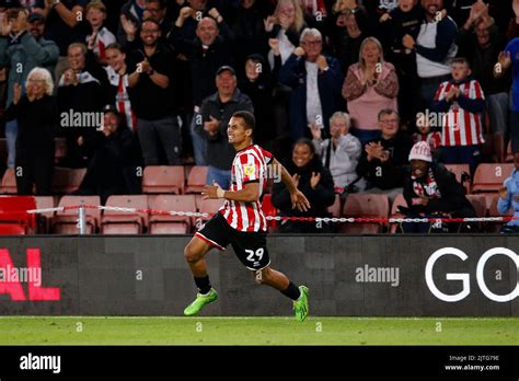 Iliman Ndiaye 29 Of Sheffield United Celebrates Scoring A Goal To Make