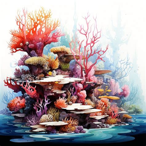 Vibrant Underwater Coral Reef High Quality Pngs Card Making Mixed