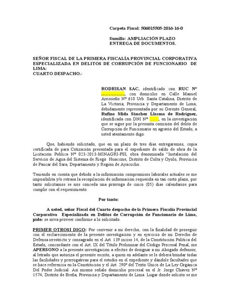 Ampliacion Plazo Fiscalia Pdf Gobierno Justicia