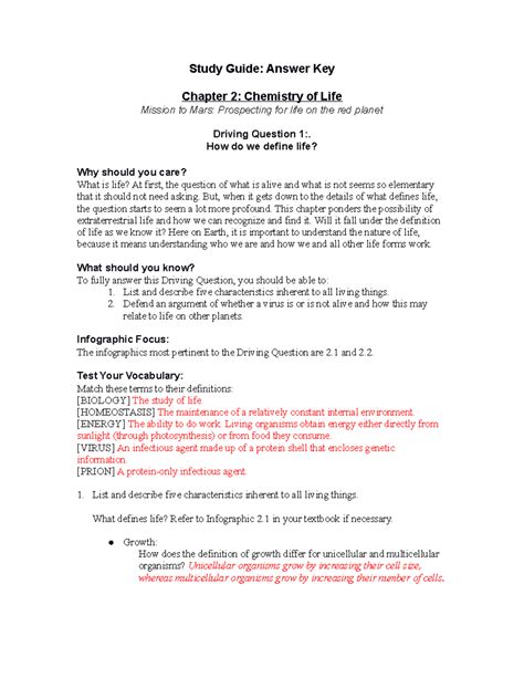 Mission To Mars Answer Key