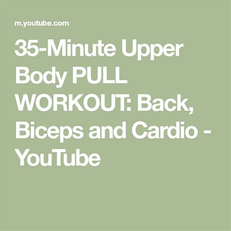 35 Minute Upper Body Pull Workout Back Biceps And Cardio Youtube Workout Biceps Cardio