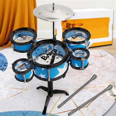 IFNWSV Drum Set for Toddlers, Kids Five Drum Kit Toys Drums Simulation ...