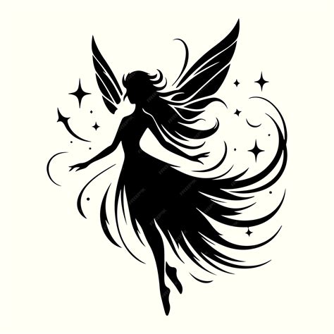 Fairy Silhouette Vector Illustration Premium Ai Generated Vector