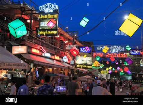 Cambodia Siem Reap Pub Street Bars People Nightlife Stock Photo