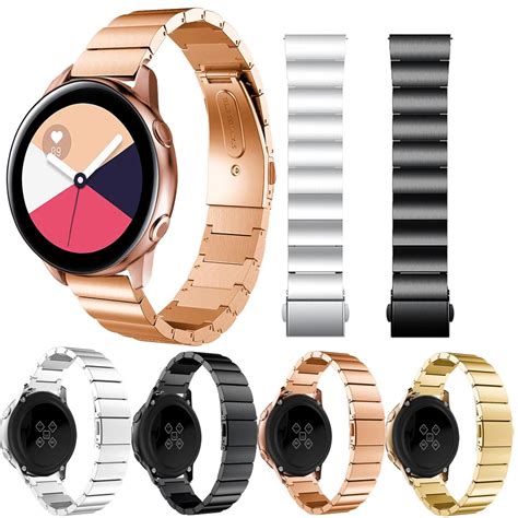 for Samsung Galaxy Watch Active Bands Stainless Steel Rose Gold for ...