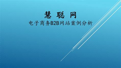 慧聪网 B2b网站案例分析 Word文档在线阅读与下载 无忧文档