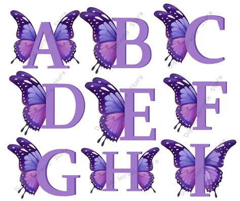 Butterfly Letters, Butterfly ABC, Butterfly Wing Letters, Butterfly Monogram Clipart, Butterfly ...