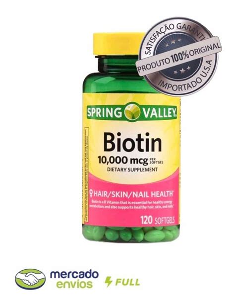 Biotina 10 000 Mcg Spring Valley 120 Capsulas Eua Mercado Livre