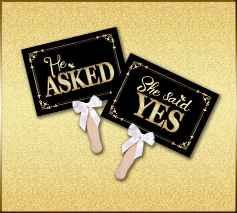 He Asked She Said Yes Printed Engagment Signs Engagement Etsy