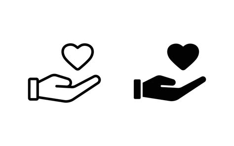 Heart In Hand Icons Illustration 48692591 Vector Art At Vecteezy