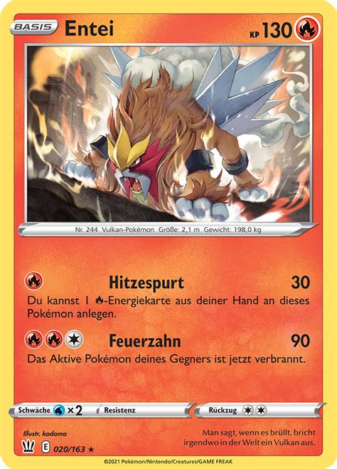 Entei Wert Bild K Nstler Seltenheit Pokemonkarte De