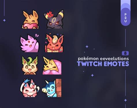 Pokemon Eeveelutions Twitch Emotes Pack Pok Mon Eevee Evolutions For