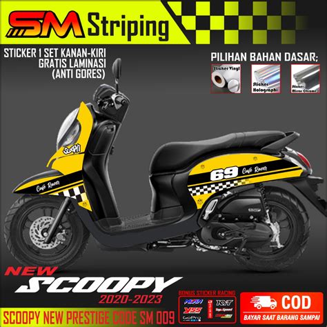 Jual STRIPPING STICKER HONDA SCOOPY PRISTAGE 2020 2023 TRANSPARAN MOTIF