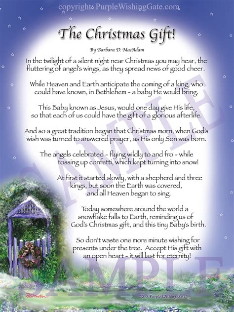 Popular Poem the Christmas Gift in Digital Format, 5x7 Frameable ...