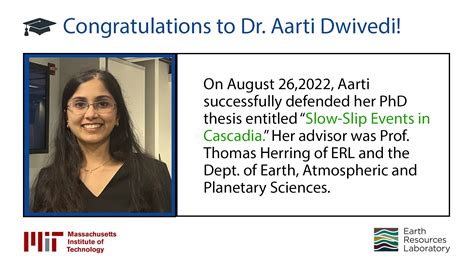 Congratulations Dr. Aarti Dwivedi! | MIT Earth Resources Laboratory