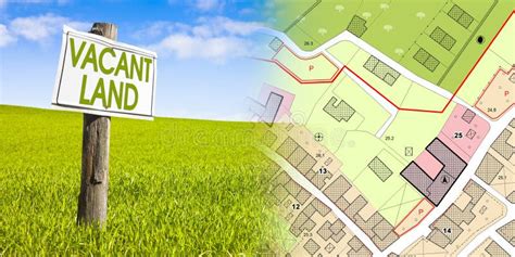 Land Plot Management Real Estate Concept With A Vacant Land On A Green Field Available For