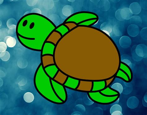 Dibujo de Tortuga nadando pintado por Princs123 en Dibujos net el día