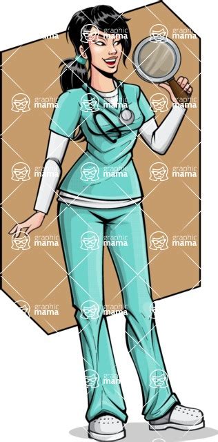 Pop Art Style Female Nurse Cartoon Character Shape Graphicmama