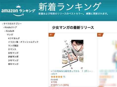 ミステリーボニータ編集部 on Twitter いつか死ぬなら絵を売ってから amazon 新着ランキングの少女マンガ部門で 現在1