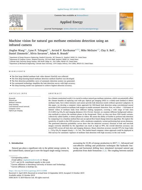 PDF Machine Vision For Natural Gas Methane Emissions Detection