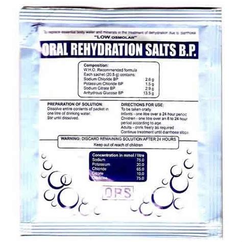 Oral Rehydration Salts - Oral Rehydration Salts BP(ORS) Exporter from ...