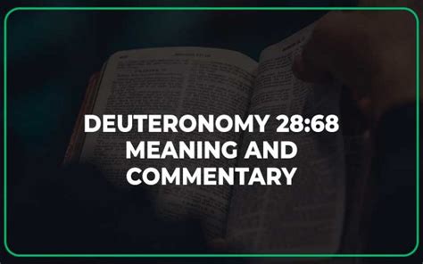 Deuteronomy 28:68 Meaning and Commentary - Scripture Savvy