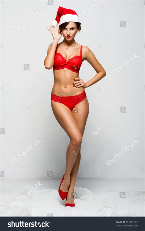 Beautiful Sexy Girl Wearing Red Lingerie Stock Photo 351999107 Shutterstock