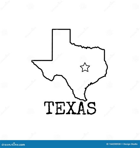 Icono De Forma De Mapa De Texas Dibujo De L Neas En Blanco Y Negro